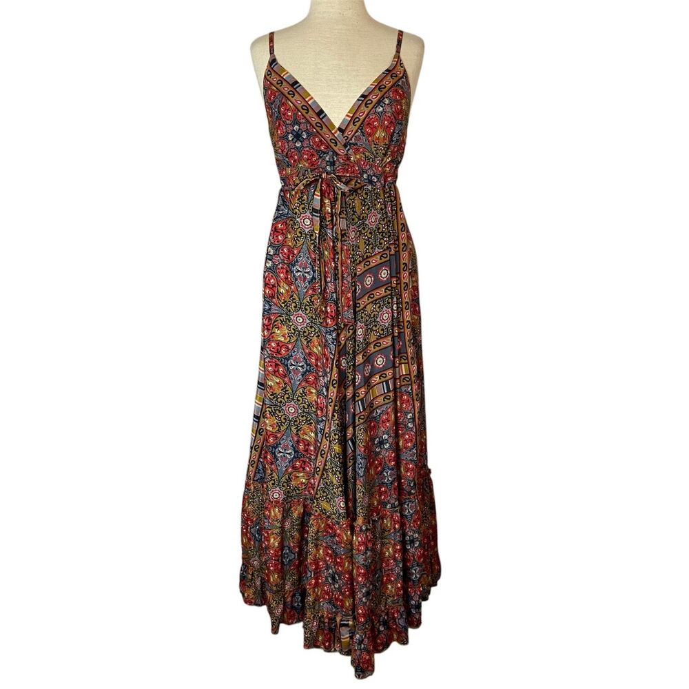 Me 2 Magic Maxi Dress Women's Sz‎ M Bohemian Gypsy Festival Handkerchief Flowy